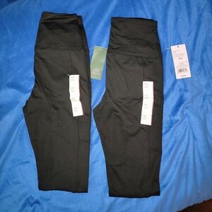 2 pairs of Wild Fable Women's High-Waisted Leggings in black, size XXS.